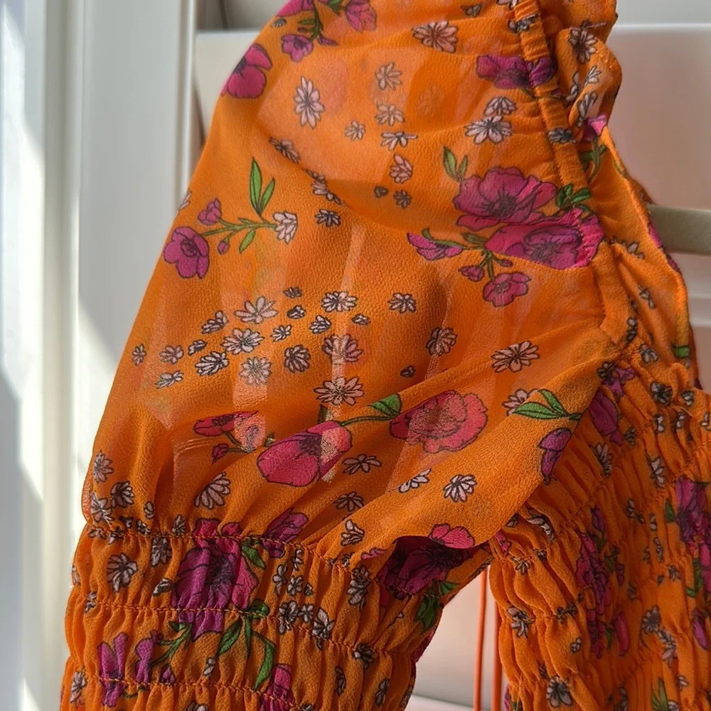 For Love and Lemons Peony Smocked Crop Top - Picture 5 of 5